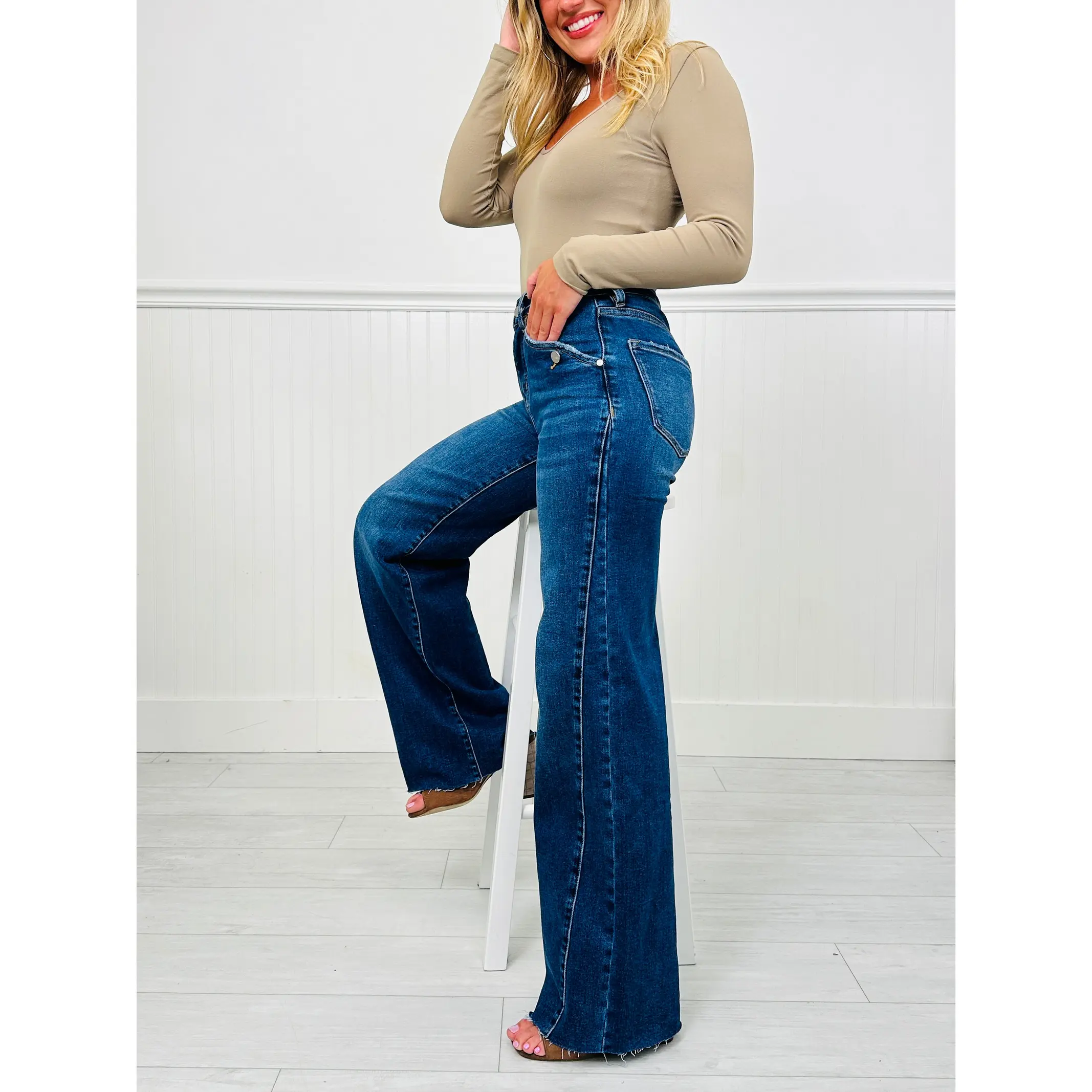 Caught Your Attention Straight Tummy Control Jeans