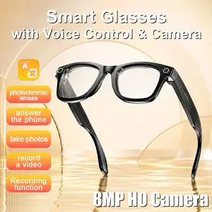 AOC AI Smart Camera Glasses with 8MP HD Video Recording Hands-Free Photo & Video Bluetooth Audio & Calls 160+ Languages Real-Time Translation Photochromic Lenses for Travel & Outdoor Wearable Technology
