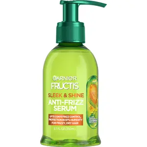 Fructis Sleek & Shine Anti-Frizz Serum with Argan Oil for Frizzy Dry Hair, 72HR Frizz Control, Cruelty Free, Garnier