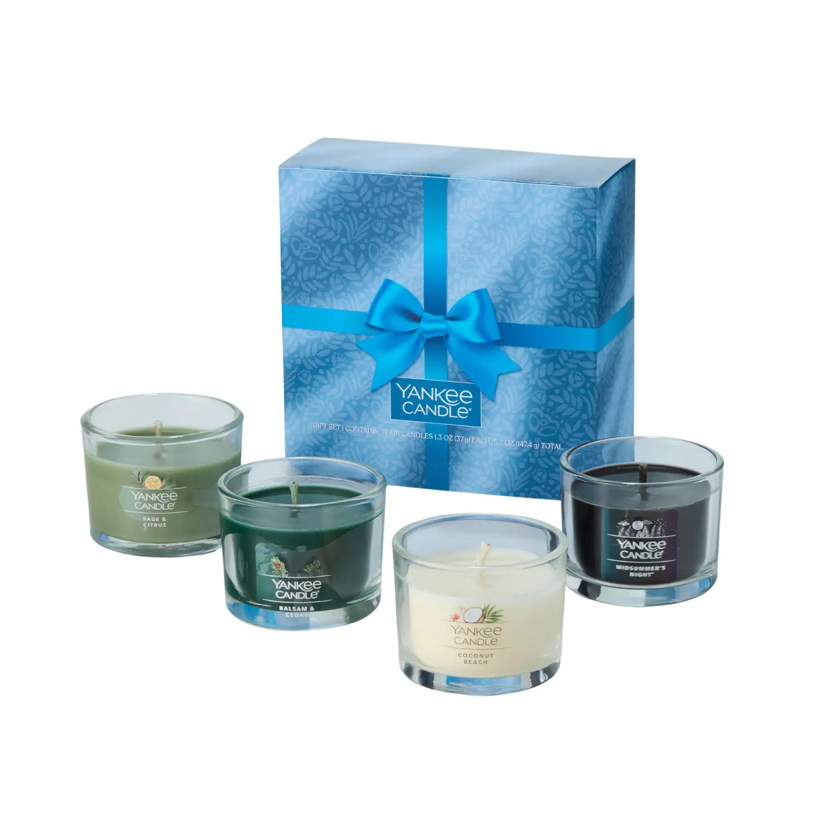 Yankee Candle Every Day Scented Votive Candle Gift Set - Aroma Freshener Room Decor (Sage & Citrus, Balsam Cedar, Coconut Beach, Midsummer's Night), 1.3 oz, Pack of 4, Switchable Scents Home Supplies