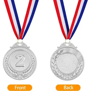 ROGEE Award Medals 1st 2nd 3rd (Gold, Silver, Bronze) Metal Style Winner with Neck Ribbon, 2 Inches