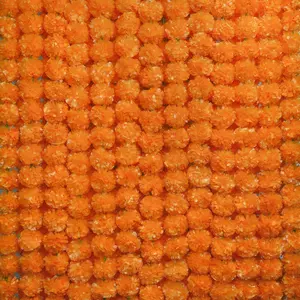 5Pcs Marigold Garland for Decoration,5 Feet Artificial Marigold Flowers Diwali Decorations for Home,Orange Artificial Marigold Heads for Diwali,Indian Weddings,Halloween,Wreath