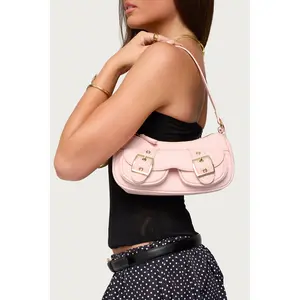 Zinnia Faux Leather Buckle Bag