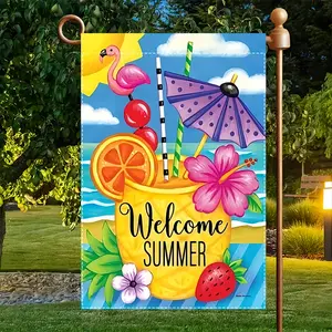 Welcome to the Summer Garden Flag, 12x18 inches, durable polyester double-sided flag, suitable for yard decoration, garden decoration, no flagpole