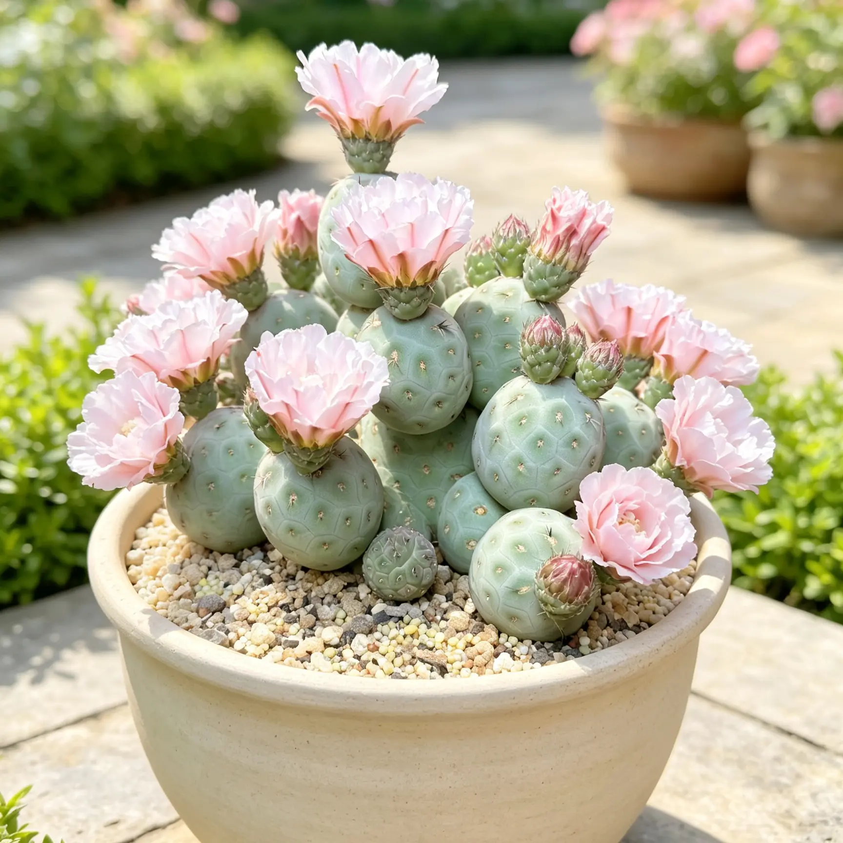 Tephrocactus Geometricus Snowman Cactus, Geometric Succulent for Desk Decor, Indoor Cactus Plant