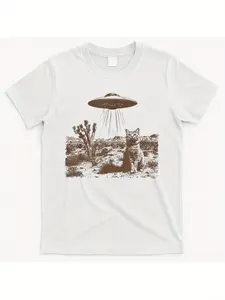 retro-90s-western-ufo-cowboy-cat-wild-west-kitten-vintage-t-shirt_r9w3251793-at_white_product_imageWestern Cowboy Gift, Unisex, Soft and Breathable, Lightweight - Crew Neck, Regular Fit - Machine Washable, Comfortable Cotton Crew Neck Short Sleeve Graphic