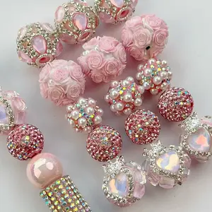 Mixed Princess Bead Set, Sparkly Rhinestones, Pearl Crown, Rose and Heart Charms, DIY Bracelets, Phone Charm, Jewelry Making, Beaded Bracelet Making Kit