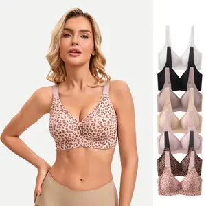 2026 New Jelly Stripe V-neck Leopard Print Slim Seamless Women's Underwear