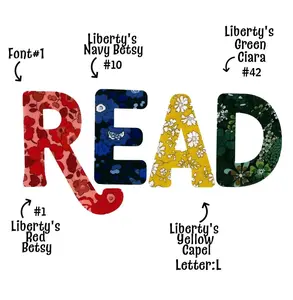 Liberty Fabric Iron-On Letters: Custom Appliques in over 80 Liberty of London fabric options, Stitch-able & Easy No-Sew