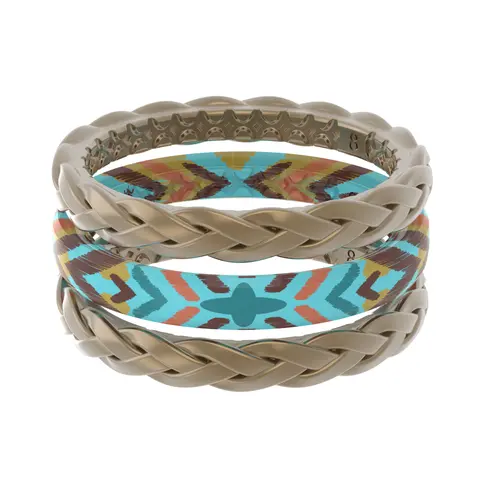 Groove Life Katie Van Slyke Ring, Breathable Women's Silicone Wedding Band, Outdoor-Inspired Patterned Rings, Flexible Rubber Band, Safe Breakaway Design Built for Work, Gym, Travel & Everyday Wear, Unbridled Stackable Ring