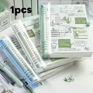 Waterproof Loose-Leaf Notebook, Planner Notebook, Moisture-Proof 60 Page A5 PVC Transparent Replaceable Refillable Binder Spiral Journal Travel Diary for Daily Writing, Office, Study Use, Spiral Bound Notepad