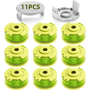 Trimmer String for Ryobi One Plus+ AC80RL3,11 FT/0.080-Inch,Spool Replacement Compatible with Ryobi 18v, 24v, and 40v Cordless Trimmers (9 Pack Trimmer Line & 2 Pack Trimmer Cap)
