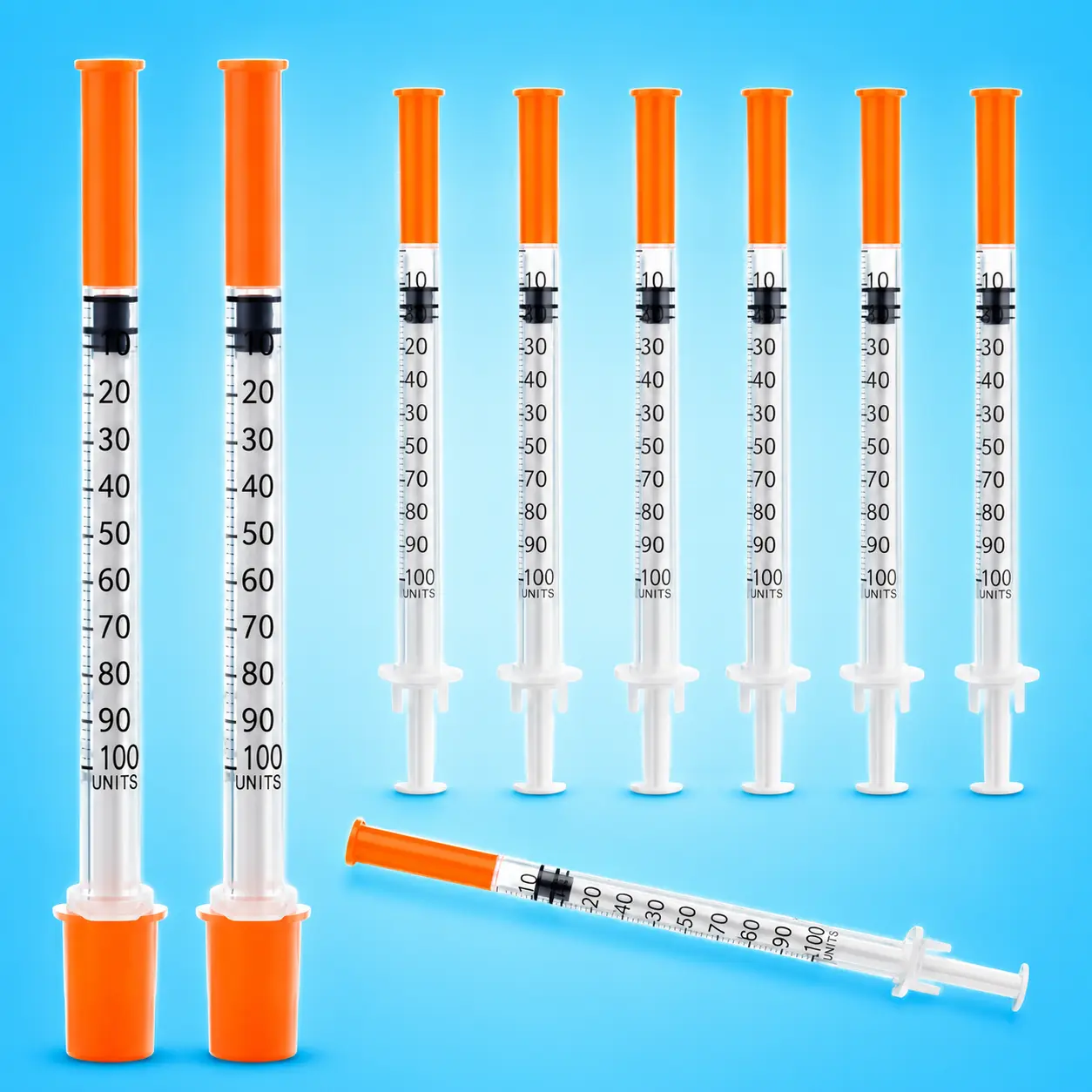 100 COUNT 1ML Syringe Dispensing Tool, W/ NEEDLE 31 G, 5/16'' 8mm, 1ml, Single-Use, Sterilized, Non-Bacterial, Non-Toxic, Disposable