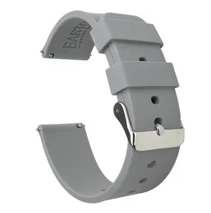 Cool Grey Quick Release Silicone Rubber 20mm & 22mm Watch Band