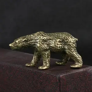 1pc Exquisite Bear Figurine Statue Sculpture with Imitation Copper Texture, Detailed Craftsmanship, Perfect for Home Decor and Bear Enthusiasts Gift, Home Decor Ornaments