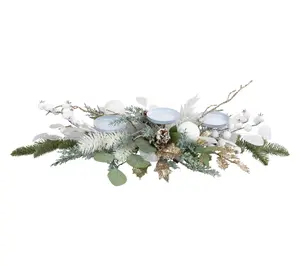 Northlight 24" Christmas Pillar Candle Holder with Berries