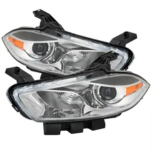 2013-2016 Dart Factory Style Headlights with Projector High/Low Beam (Chrome Housing/Clear Lens)