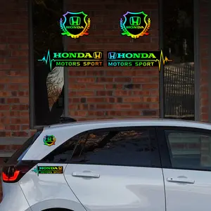 4pcs for car decoration (33 other logos available) Seven color gradient PC laser color gradient decals. Car stickers. Dazzling colors that change with the light.