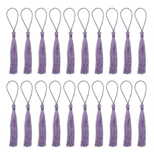 Mini Silky  Soft Flossy Bookmark Tassels with Cord Loop for  Earring  Making, Souvenir, Graduation, Clothing Sewing,  Tag DIY Craft Projects, 20 count ()