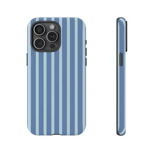 Blue Light Striped Phone Case - Blue Pattern Stripes Cover, Light Blue Striped Case, Trendy Phone Case, Blue Striped Phone Case, Blue Line