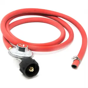 2102 New Improved 6 ft Low Pressure Propane Regulator and Hose Connection Kit for LP/LPG Most LP/LPG Gas Grill, Heater and Fire Pit Table,Brown/A