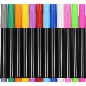 12-Color Neon Markers for LED Note Board Vibrant Colors Compatible with Reusable Doodle Book Light-Up Acrylic Message Boards Smooth Ink Flow Erasable Pens Multi-Surface Compatible