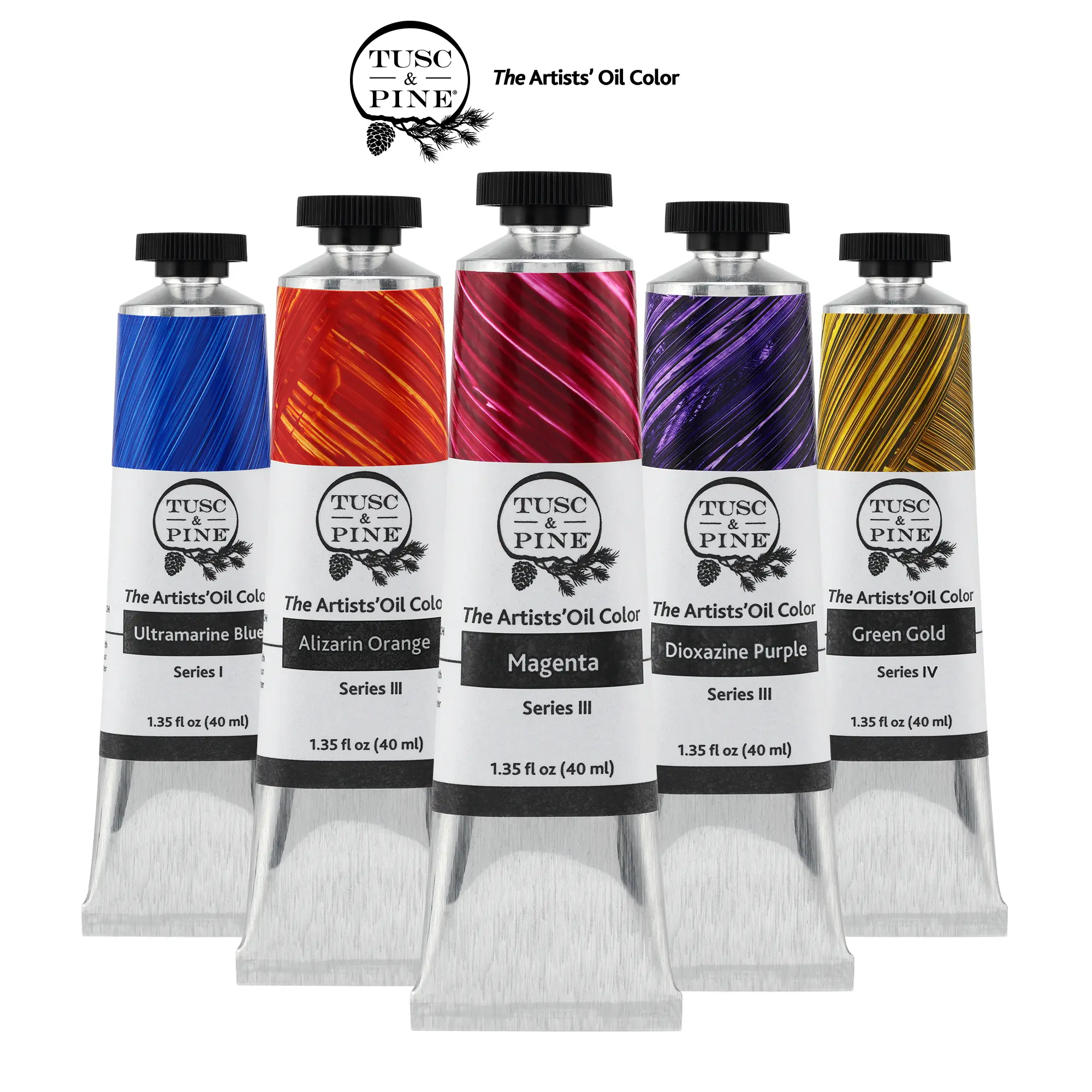 Tusc & Pine Artist Oil Paint - 40ml Tubes - Non-Yellowing, Rich Creamy Consistency, Maximum Pigment Load - Small Batch Milled Art Materials - Made in USA Art Painting Supplies for Professional Artists