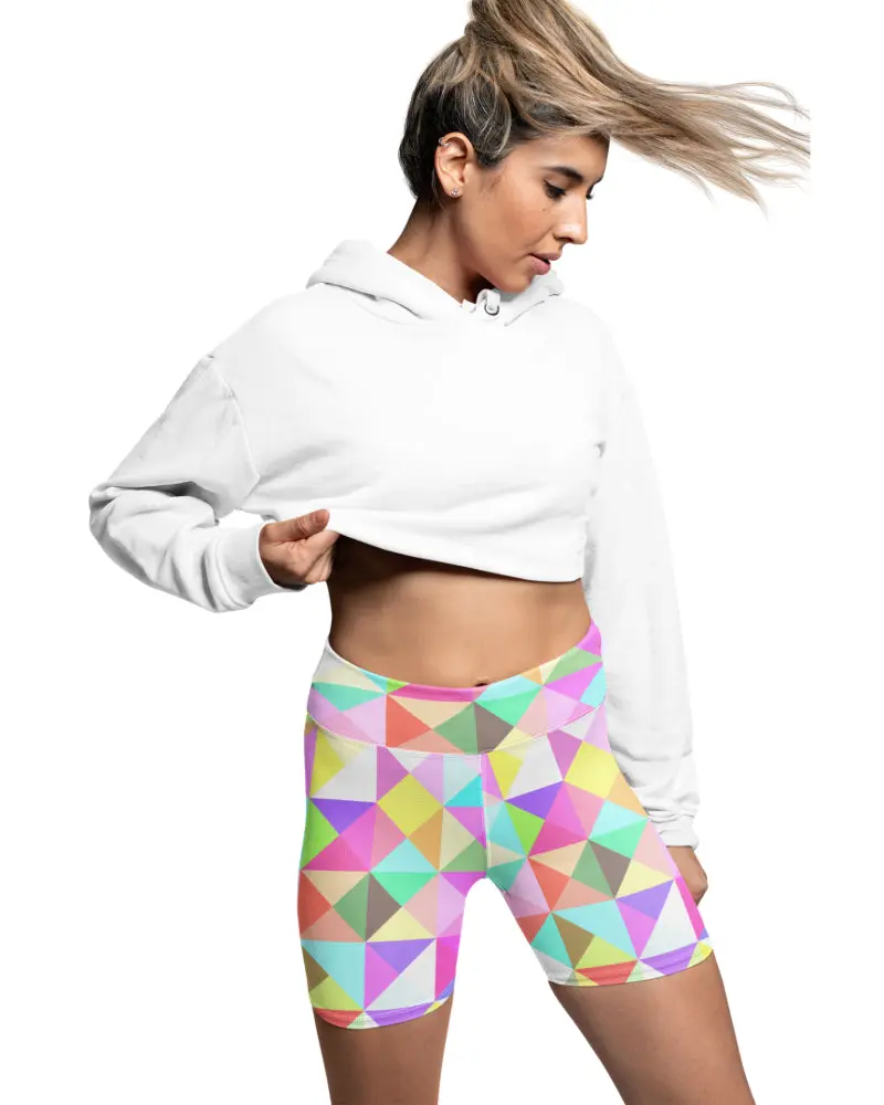 Prism & Pastel High Waisted Biker Shorts