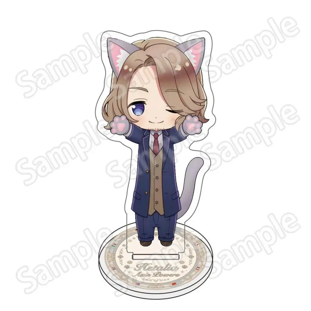 Hetalia: Axis Powers Cat Ear Chibi Acrylic Stand 10cm | USA UK France Germany Italy Cute Anime Figure Desk Decor Fan Gift