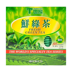 TRADITION Taiwan Fresh Green Tea Bags - 50 Count (100g) - Authentic Taiwanese Oolong Tea, Premium Loose Leaf Tea Alternative, Natural Caffeine, Antioxidant Rich