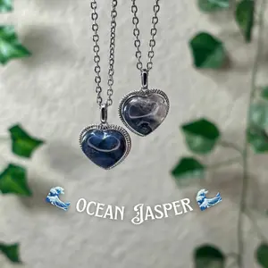 Ocean Jasper Heart Necklaces