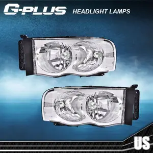 Headlights Lamp Clear Chrome Housing Fit For 2002-2005 Dodge Ram1500 2500 3500