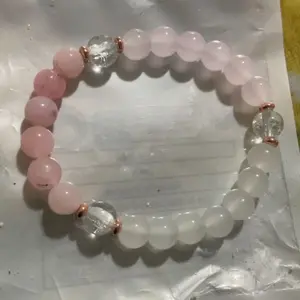 Bohemian Style Love Bracelet, Rhodochrosite, Jade, Rose Quartz Crystal Trust & Harmony Jewelry Gift for Women, Peace, Friendship