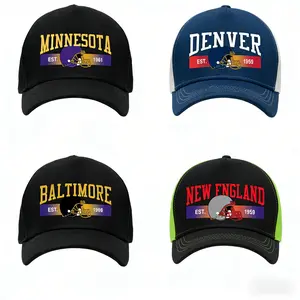 Football Team Sport Trucker Hat - Snapback Hat, Baseball Cap for Men Women - Polyester cap Soft Touch, Adjustable Fit - for Casual Wear