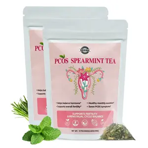 Aromlife Natrual PCOS Spearmint Tea for Women Hormone Balance & Menstrual Cycle, 20 Teabags PCOS Herbal Tea Helps to Get Pregnant Fast, Organic Spearmint PCOS Tea Supports Overall Fertility Caffeine-free Raspberry  Leaf Tea