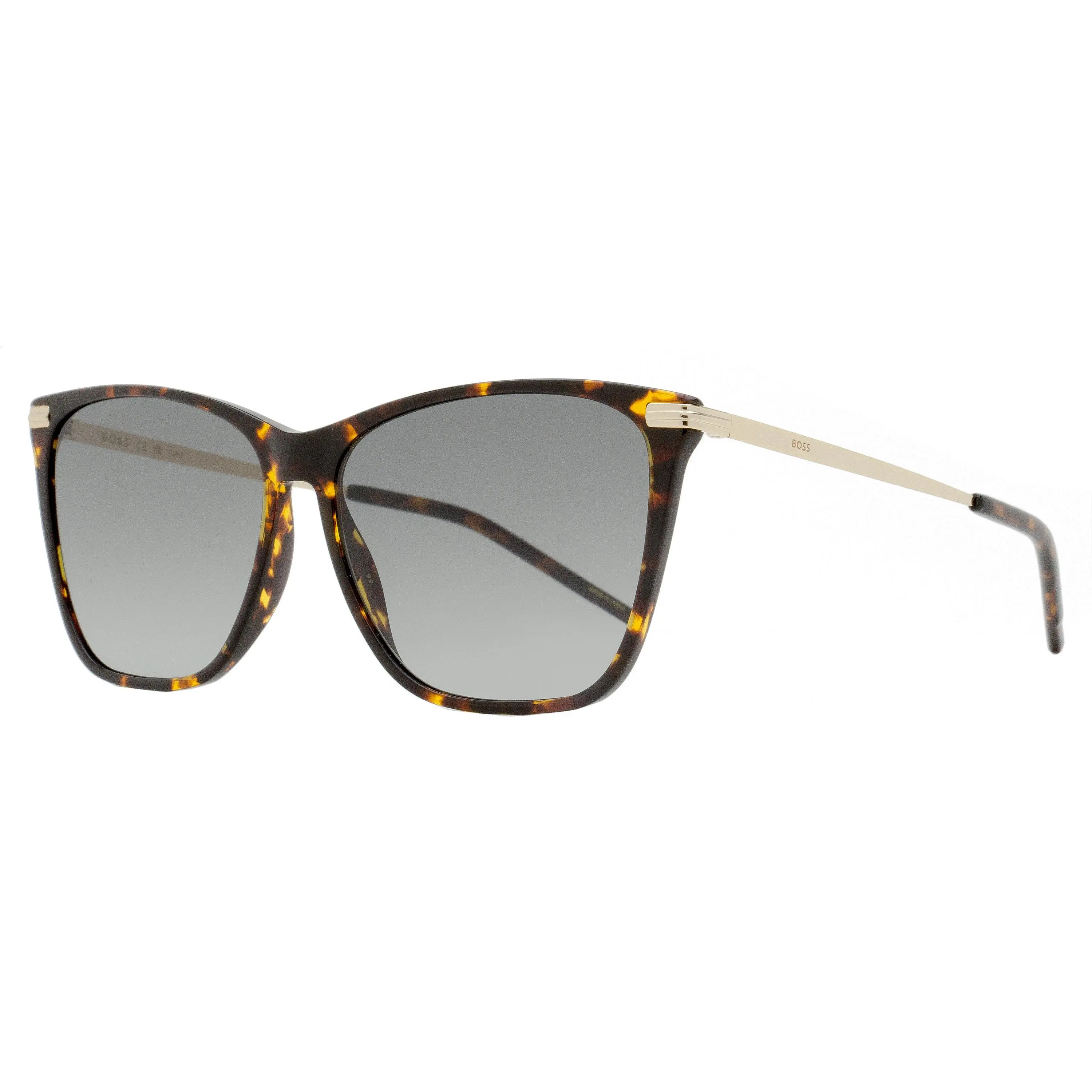 Boss Women's Fashion Lightweight Square Sunglasses B1661S 2IK9O, Havana/Gold, 58mm, Stainless Steel, UV Protection, Anti-UV Statement Frame Glasses, Anti-Uv Women's Sunglasses