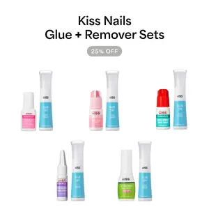 Kiss Press On Glue Nail Tool Bundle - Nail Glue + Glue OFF Remover Sets