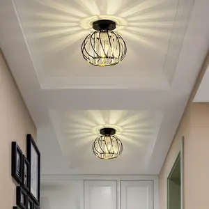Faux Crystal Ceiling Light, Modern Ceiling Light without Bulb, Semi Embedded Ceiling Light, Suitable for Corridor Entrance Kitchen