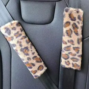 Leopard Print Car Seat Belt Shoulder Pad, 2 Counts/set Soft & Comfortable Car Seat Belt Cover, Universal Car Interior Decoration Accessories for Women & Girls, Girly Car Accessories, Car Interior Decorative, Car Accessory
