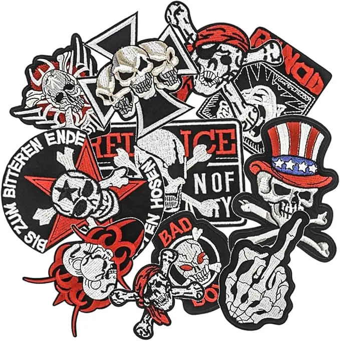 Patches - ️11pcs Halloween Punk Style Iron-On Patches, Embroidered Rock Band Style Patches, Diablo Style Applique Patches for Costumes, Jackets, Hats, Backpacks, Jeans