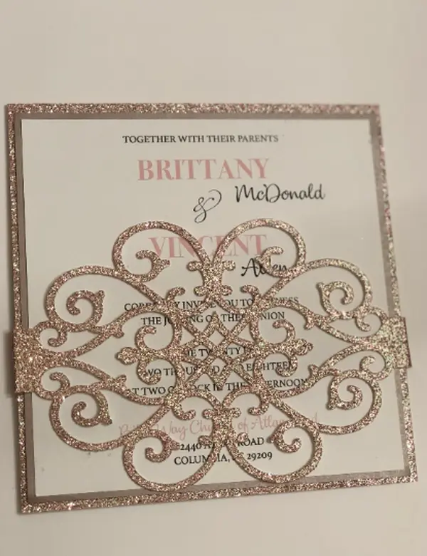 Blush Laser Cut Invite