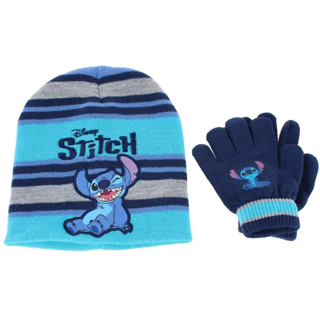 Textiel Trade Boy's Disney Stitch Winter Beanie and Gloves Set, 2 Piece Winter Sets