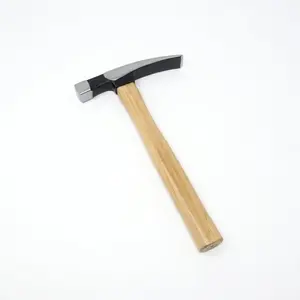 Brick Hammer, Premium Carbon Steel Forging with Wooden Handle, 16 Oz Head, Professional Masonry Tool with Durability and Strength for Cutting Bricks and Edges