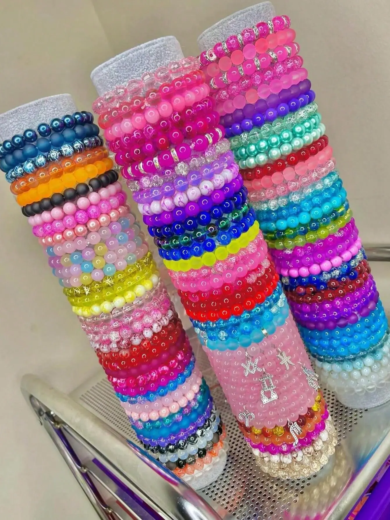 Bohemian Handmade Beaded Bracelet Set 11/22/33pcs Colorful Cracked Glass Beads Women's Bangle Collection Ideal For Vacation Daily Parties Gift For Family Friends Assorted Colors