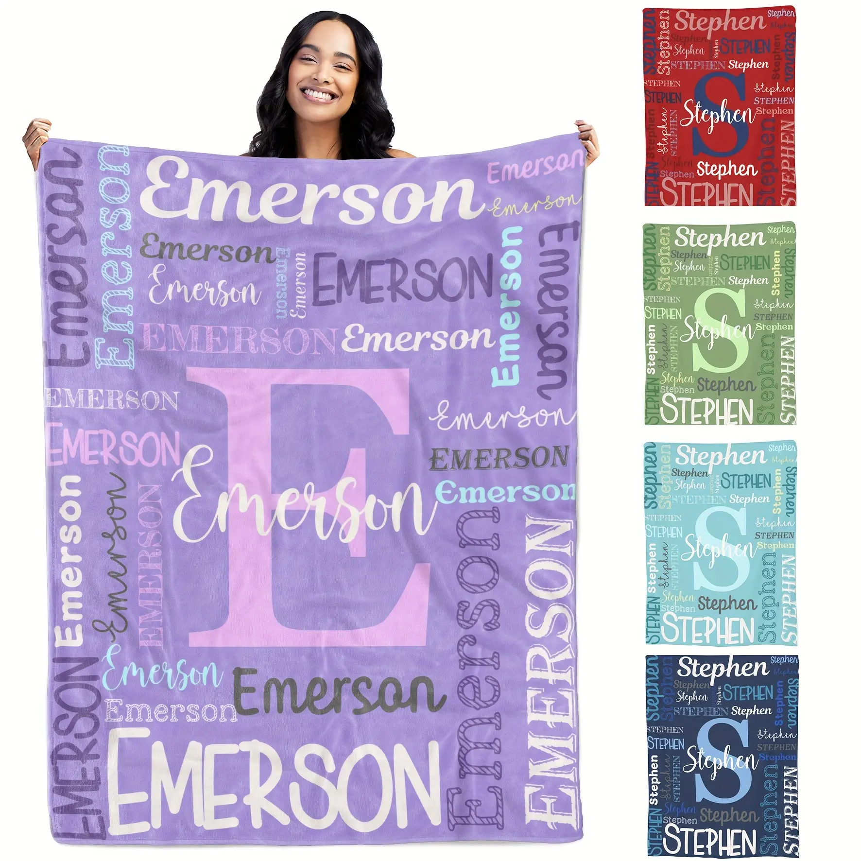 Customized Personalized Name Printed Blanket - Home Decor Piece, Bed Accessory, Christmas Birthday Holiday Gift, Home Decor Blanket, Blanket For Bed