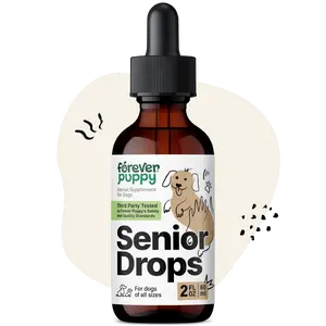 Senior Dogs Drops - Immune & Brain Support Complex for Elderly Dogs of All Breeds & Sizes - Vitamins and Supplements for Older Pets - Food Supplements - 2 oz