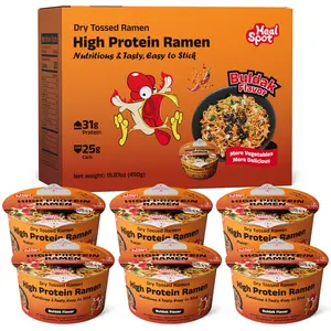 Healspot High Protein Ramen Bowls (6-Pack) 31g Plant-Based Protein - Low Carb & Low Fat - Available in Buldak Spicy or Sesame Sauce