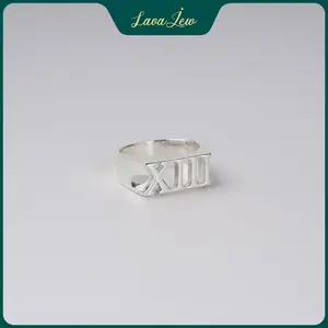 LavaJewelry, Roman Numeral Ring, 925 Sterling Silver Ring, Modern Minimal Ring, Silver Ring for Men