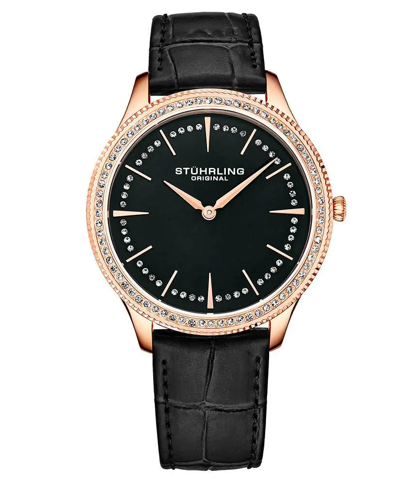 Stührling 3985 Unisex Classic Quartz Leather Strap Watch - 38mm, Durable, Water Resistant, Comfortable Fit, Durable Watch, Water Resistant Watch
