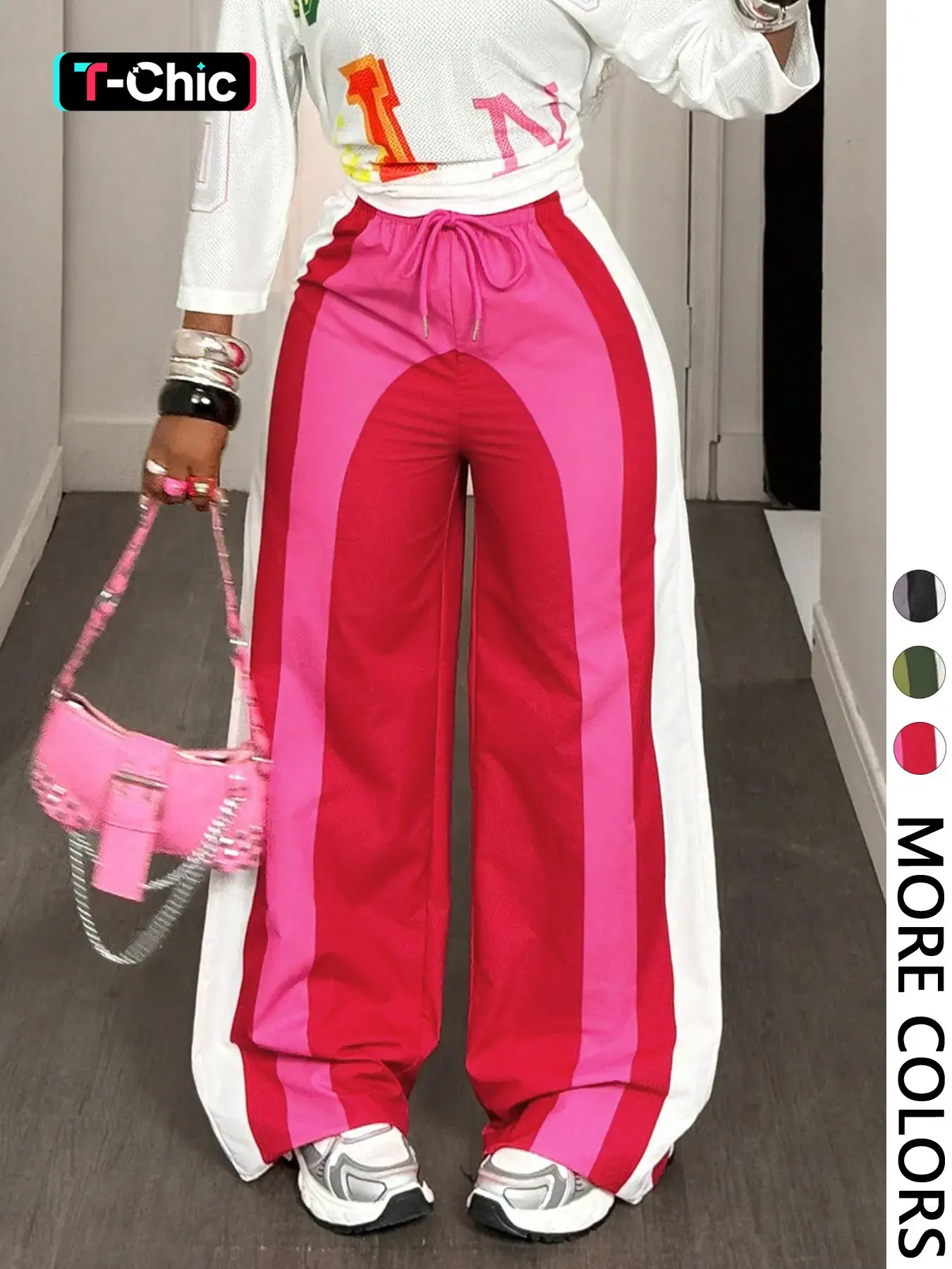 Women's Casual Striped Long Pants, Comfortable and Stylish, Perfect for Daily Wear, Ladies Fashion Bottoms, Casual Chic Bottoms, One Piece, Casual Streetwear Trousers, Casual Fashion Comfy